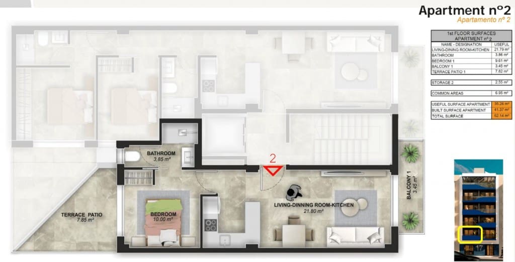 1 makuuhuone Huoneisto myytävänä paikassa Torrevieja mukana uima-altaan - 185 000 € (Ref: 9202740)