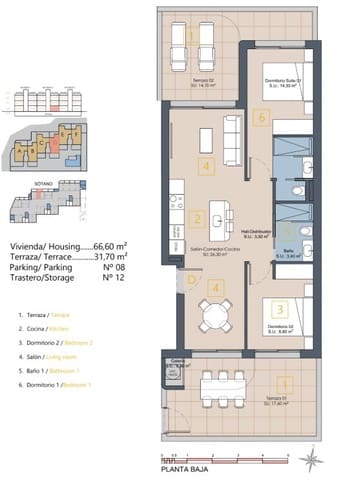 2 sypialnia Apartament na sprzedaż w Los Alcázares z basenem - 279 900 € (Ref: 9282627)