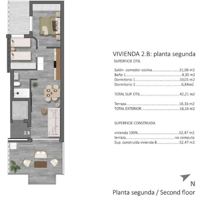 2 soveværelse Lejlighed til salg i Torre de la Horadada med swimmingpool - € 350.000 (Ref: 9325270)