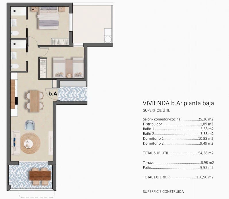 2 bedroom Apartment for sale in Torre de la Horadada with pool - € 275,900 (Ref: 9360685)