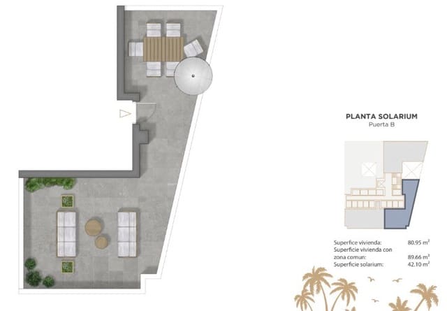 2 sovrum Takvåning till salu i Guardamar Playa, Guardamar del Segura med pool - 360 000 € (Ref: 9383575)