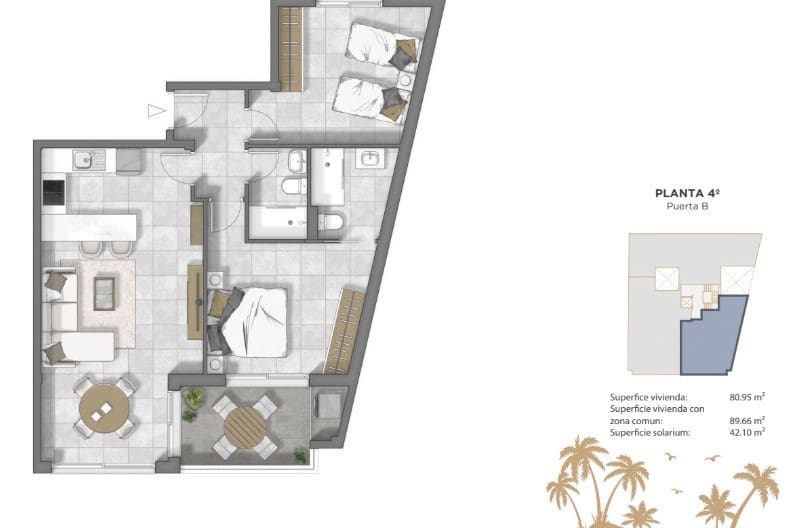 2 sovrum Takvåning till salu i Guardamar del Segura med pool - 360 000 € (Ref: 9383575)