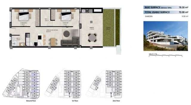 2 slaapkamer Appartement te koop in La Marina, Elche / Elx met zwembad - € 265.000 (Ref: 9425810)