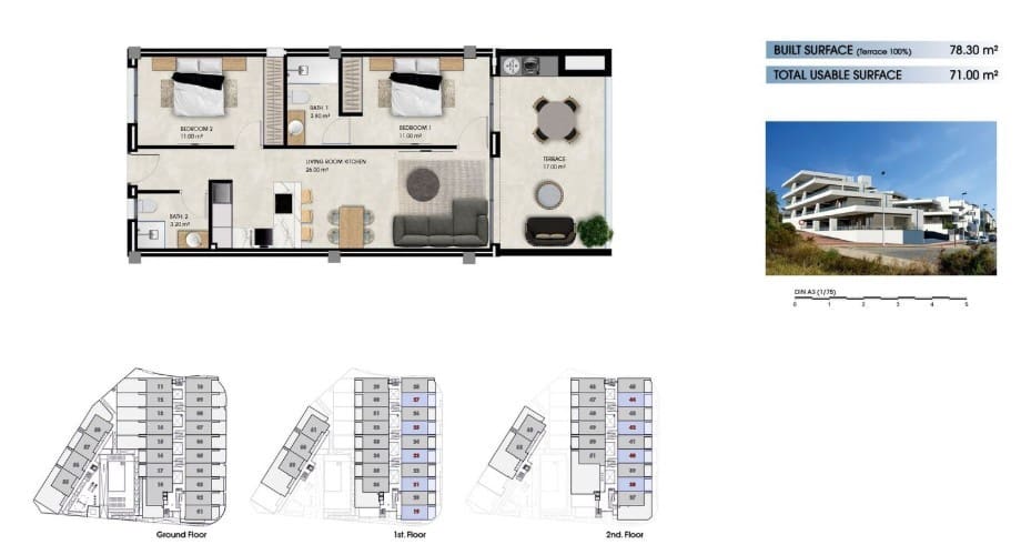 2 bedroom Penthouse for sale in La Marina with pool - € 290,000 (Ref: 9425812)