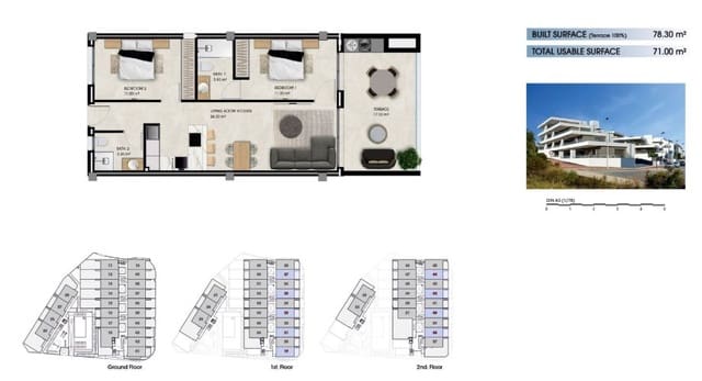 2 slaapkamer Penthouse te koop in La Marina, Elche / Elx met zwembad - € 290.000 (Ref: 9425812)