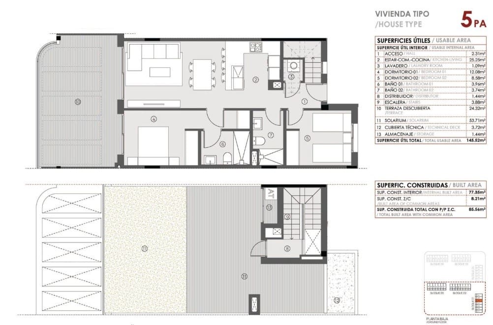 2 slaapkamer Penthouse te koop in Torrevieja met zwembad - € 325.000 (Ref: 9436305)