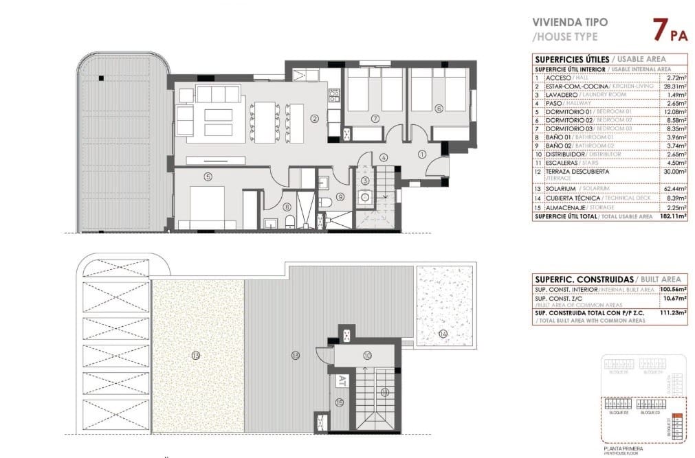 3 slaapkamer Penthouse te koop in Torrevieja met zwembad - € 395.000 (Ref: 9436306)