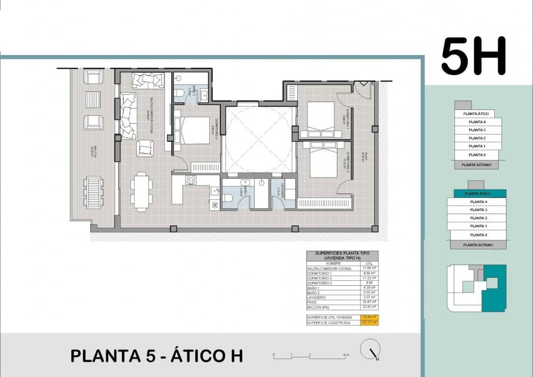 3 soveværelse Penthouse til salg i Torrevieja med swimmingpool - € 410.000 (Ref: 9438705)