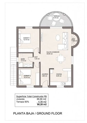 3 chambre Villa/Maison à vendre à Pinar de Campoverde, Pilar de la Horadada avec piscine - 599 900 € (Ref: 9447031)