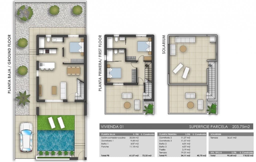 3 makuuhuone Huvila myytävänä paikassa Pilar de la Horadada mukana uima-altaan - 469 000 € (Ref: 9447188)