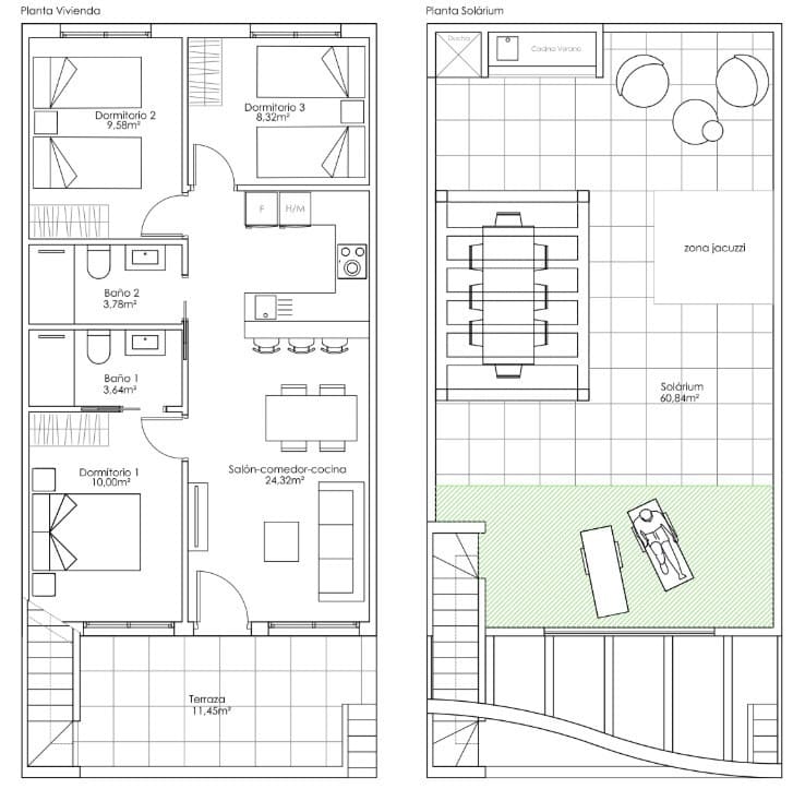 3 slaapkamer Penthouse te koop in Pilar de la Horadada met zwembad - € 290.000 (Ref: 9449790)