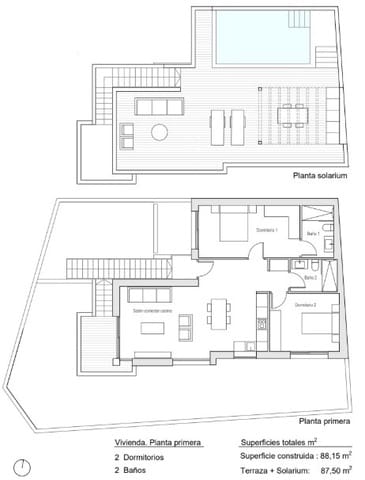 2 soveværelse Penthouse til salg i Pilar de la Horadada ciudad, Pilar de la Horadada med swimmingpool - € 369.000 (Ref: 9450700)