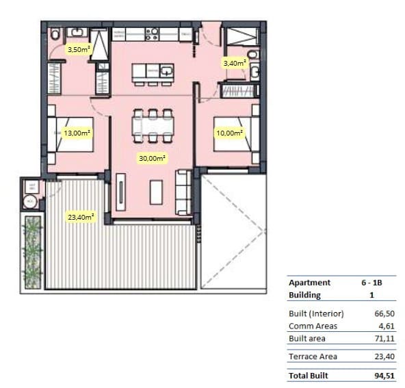 2 soverom Leilighet til salgs i Torre-Pacheco med svømmebasseng - € 285 000 (Ref: 9462818)