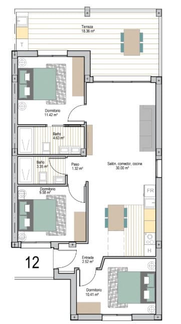 Apartamento de 3 habitaciones en San Cayetano en venta con piscina - 246.900 € (Ref: 9591273)
