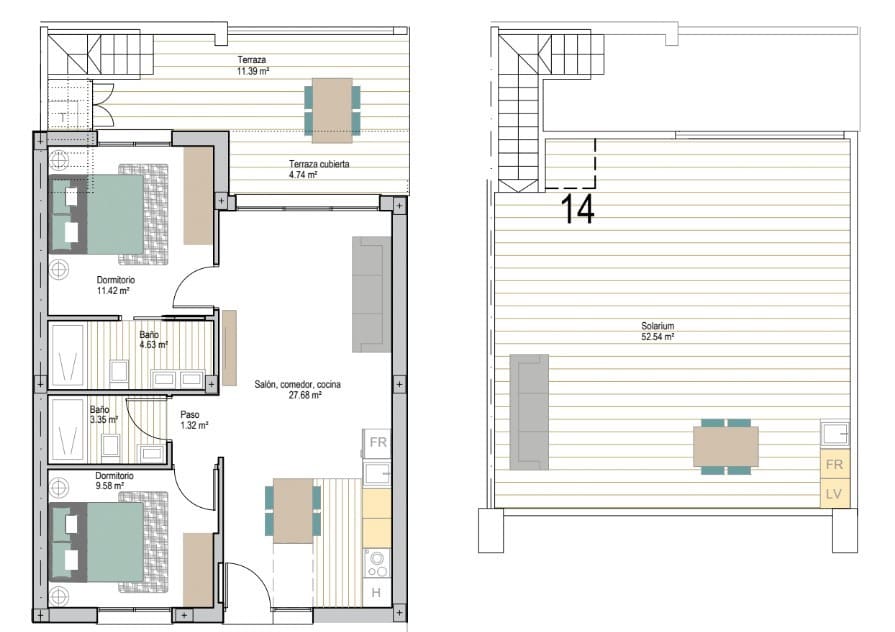 2 soverom Penthouse til salgs i San Cayetano med svømmebasseng - € 277 900 (Ref: 9591274)