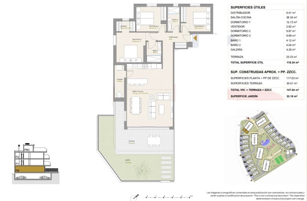 3 soverom Leilighet til salgs i Finestrat med svømmebasseng - € 495 000 (Ref: 9596462)