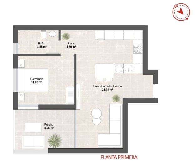 1 sypialnia Apartament na sprzedaż w Lo Pagan z basenem - 206 900 € (Ref: 9645804)