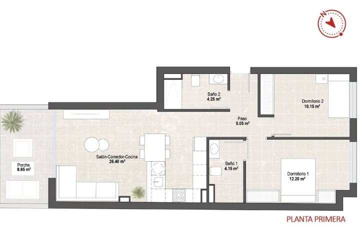 2 camera da letto Appartamento in vendita in Lo Pagan con piscina - 229.900 € (Rif: 9645805)