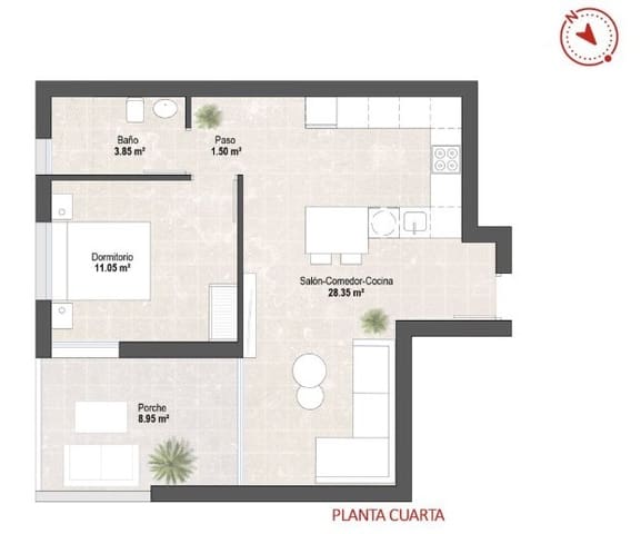 1 camera da letto Attico in vendita in Lo Pagan, San Pedro del Pinatar con piscina - 229.900 € (Rif: 9645806)