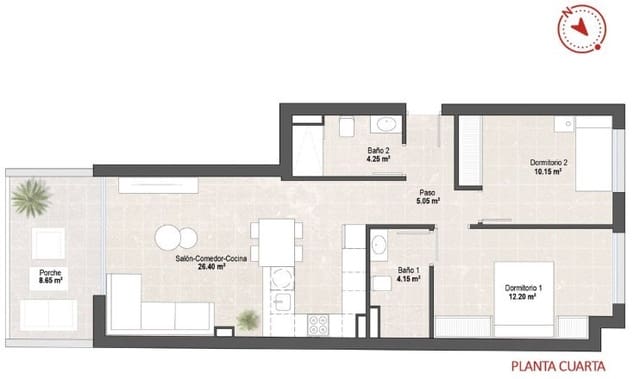 2 soverom Penthouse til salgs i Lo Pagan, San Pedro del Pinatar med svømmebasseng - € 259 900 (Ref: 9645807)