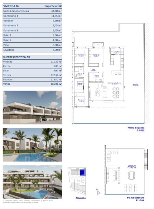 3 soverom Penthouse til salgs i Pilar de la Horadada med svømmebasseng - € 590 000 (Ref: 9665299)