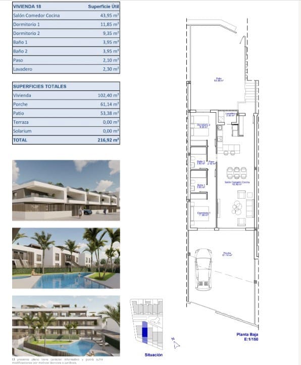 2 camera da letto Bungalow in vendita in Pilar de la Horadada con piscina - 395.000 € (Rif: 9666486)
