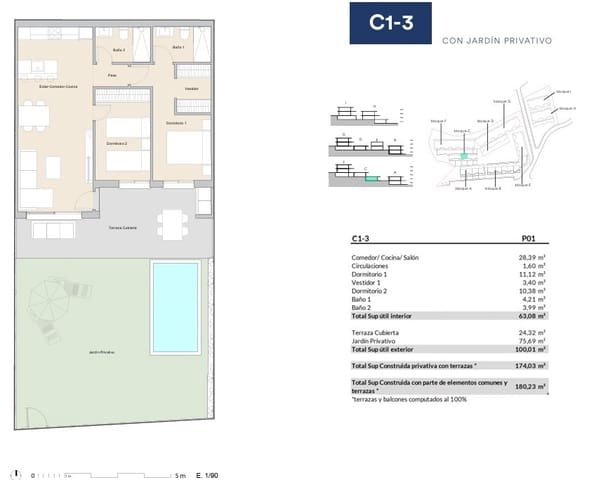 2 soveværelse Lejlighed til salg i Escandinavia - Cautivador, Alfaz del Pi / L'Alfàs del Pi med swimmingpool - € 293.000 (Ref: 9687516)