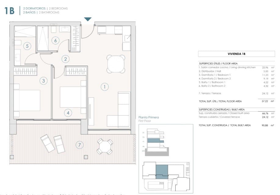 2 makuuhuone Huoneisto myytävänä paikassa Benijofar mukana uima-altaan - 285 000 € (Ref: 9733616)