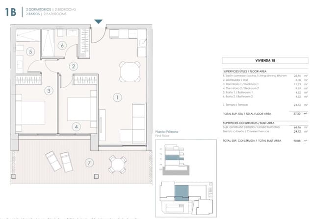 2 makuuhuone Huoneisto myytävänä paikassa Benijófar mukana uima-altaan - 285 000 € (Ref: 9733616)