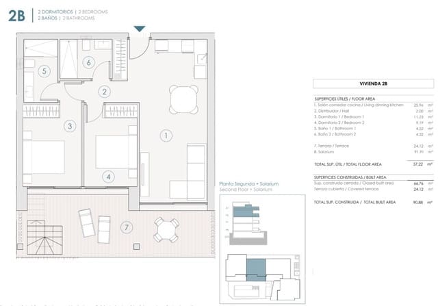 2 soveværelse Penthouse til salg i Benijófar med swimmingpool - € 410.000 (Ref: 9733618)