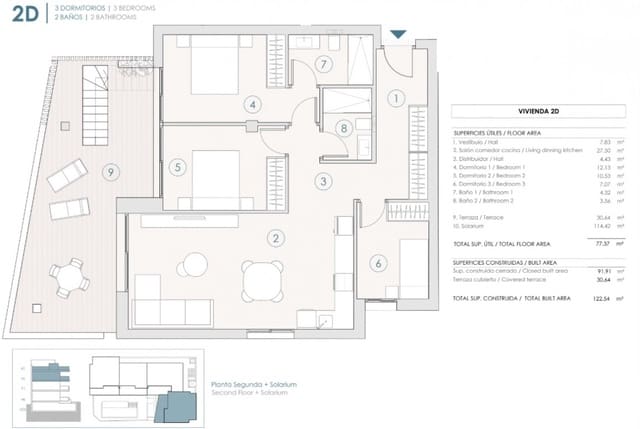 3 makuuhuone Kattohuoneisto myytävänä paikassa Benijófar mukana uima-altaan - 410 000 € (Ref: 9733619)
