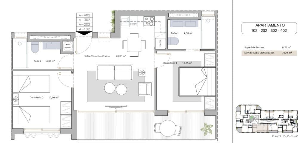 2 Zimmer Apartment zu verkaufen in Lo Pagan mit Pool - 187.900 € (Ref: 9795316)
