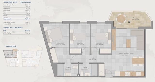 Apartamento de 3 habitaciones en Los Cuarteros, San Pedro del Pinatar en venta con piscina - 264.000 € (Ref: 9797453)