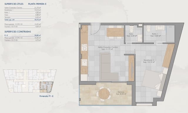 1 sovrum Lägenhet till salu i Los Cuarteros, San Pedro del Pinatar med pool - 189 000 € (Ref: 9797454)