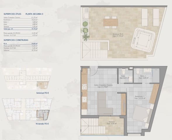 1 makuuhuone Kattohuoneisto myytävänä paikassa Los Cuarteros, San Pedro del Pinatar mukana uima-altaan - 215 000 € (Ref: 9797457)