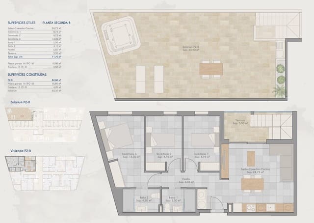 3 sovrum Takvåning till salu i Los Cuarteros, San Pedro del Pinatar med pool - 317 000 € (Ref: 9797459)