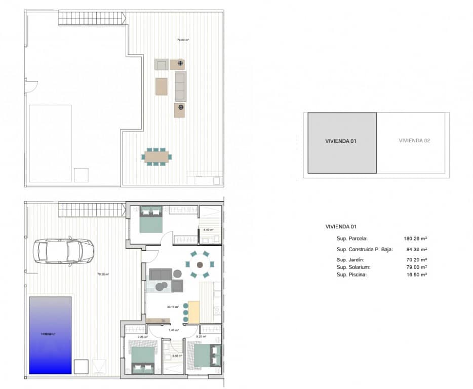 3 sypialnia Willa na sprzedaż w Torre-Pacheco z basenem - 279 900 € (Ref: 9814727)