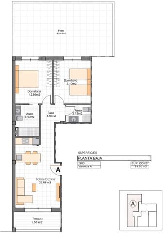 2 slaapkamer Appartement te koop in Lo Pagan, San Pedro del Pinatar met zwembad - € 297.400 (Ref: 9831986)
