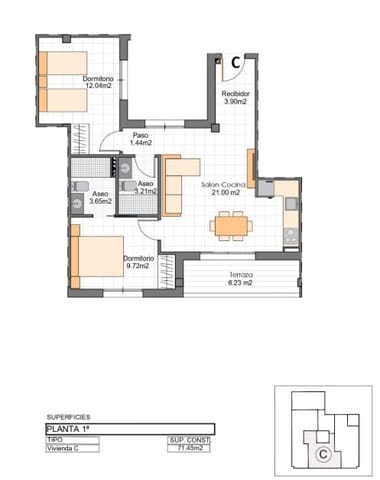 2 chambre Appartement à vendre à Lo Pagan, San Pedro del Pinatar avec piscine - 277 400 € (Ref: 9831987)