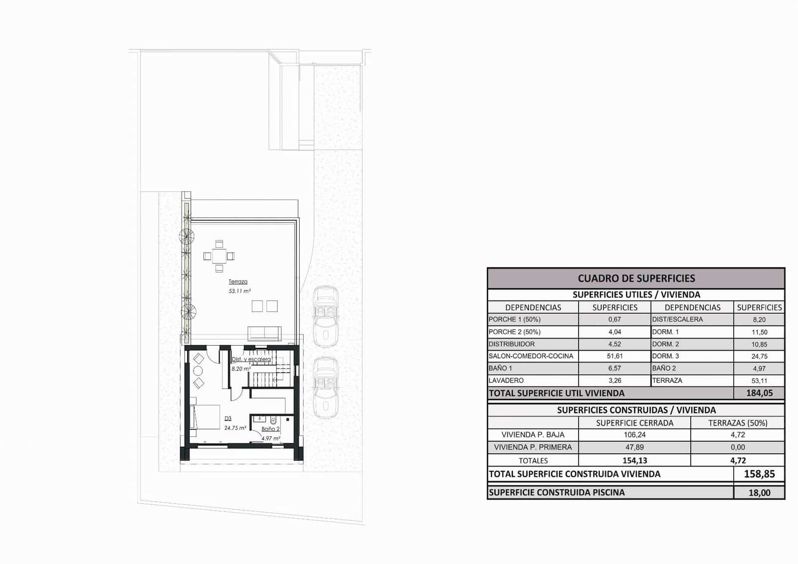 3 Zimmer Villa zu verkaufen in Benferri mit Pool - 396.000 € (Ref: 9976552)