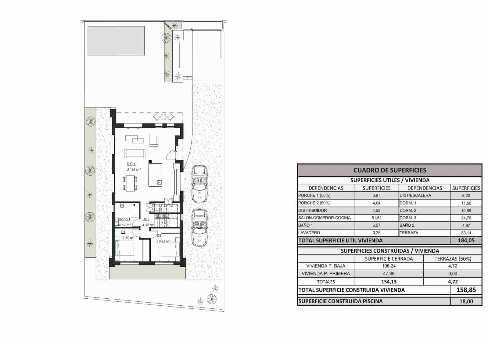 3 Zimmer Villa zu verkaufen in Benferri mit Pool - 396.000 € (Ref: 9976552)