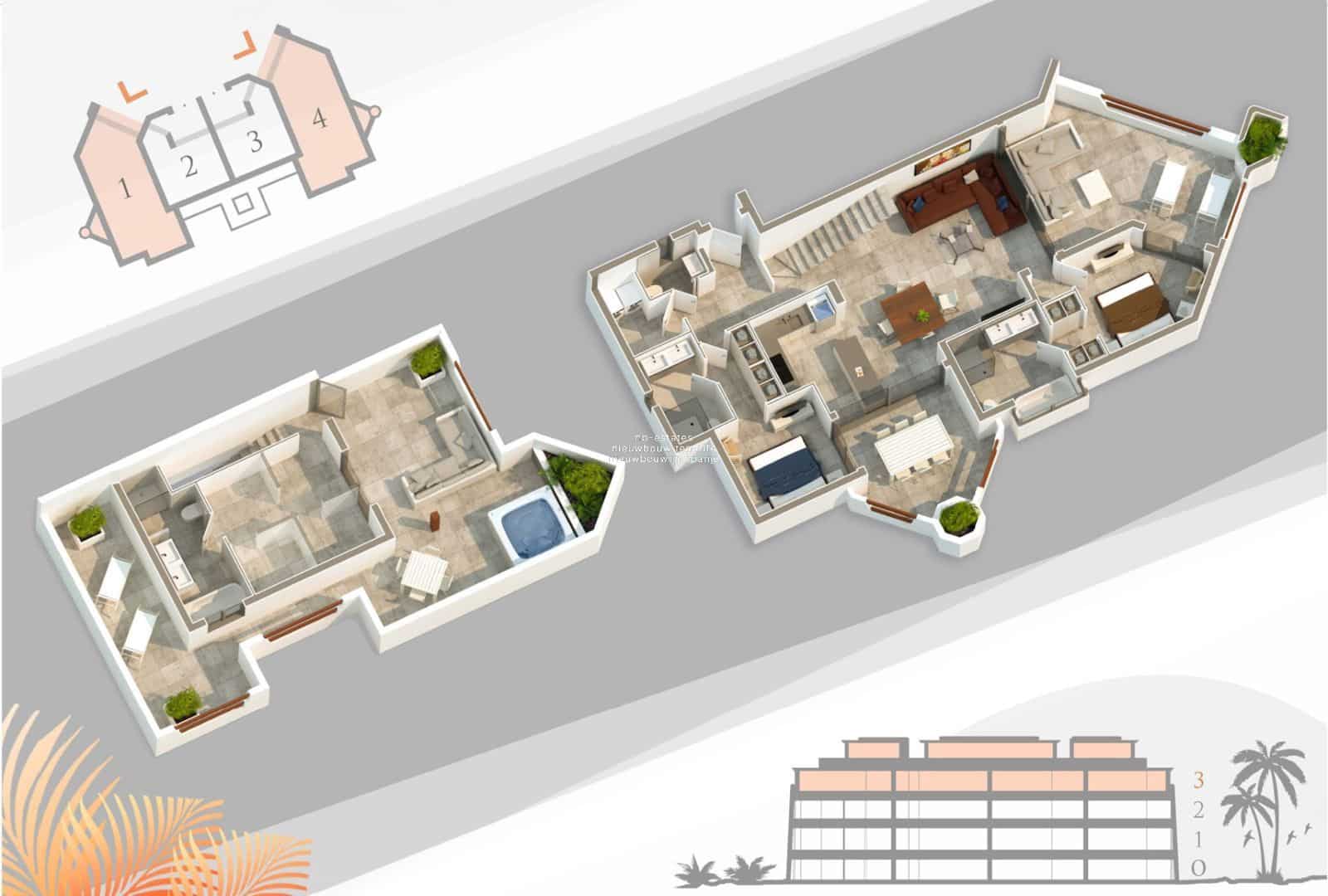 3 slaapkamer Penthouse te koop in Palm-Mar met zwembad garage - € 829.000 (Ref: 9325709)