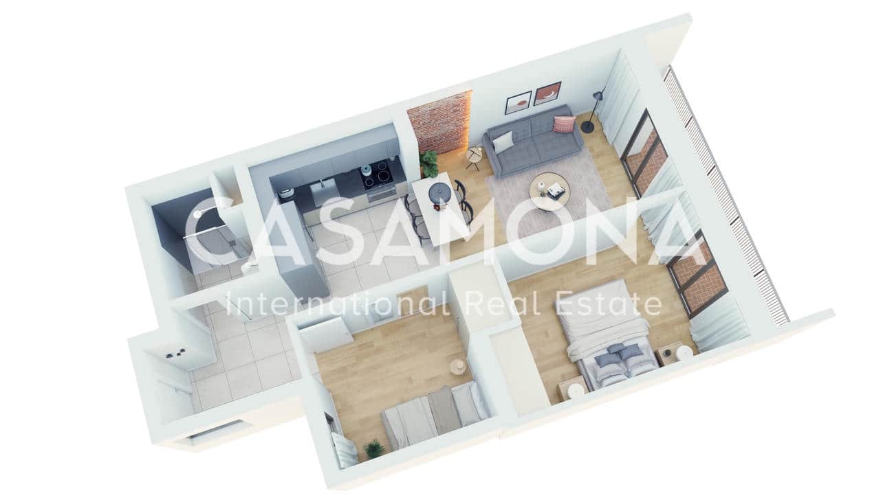 Appartement de 2 chambres à louer à Barcelone ville - 2 880 € (Ref: 7017614)