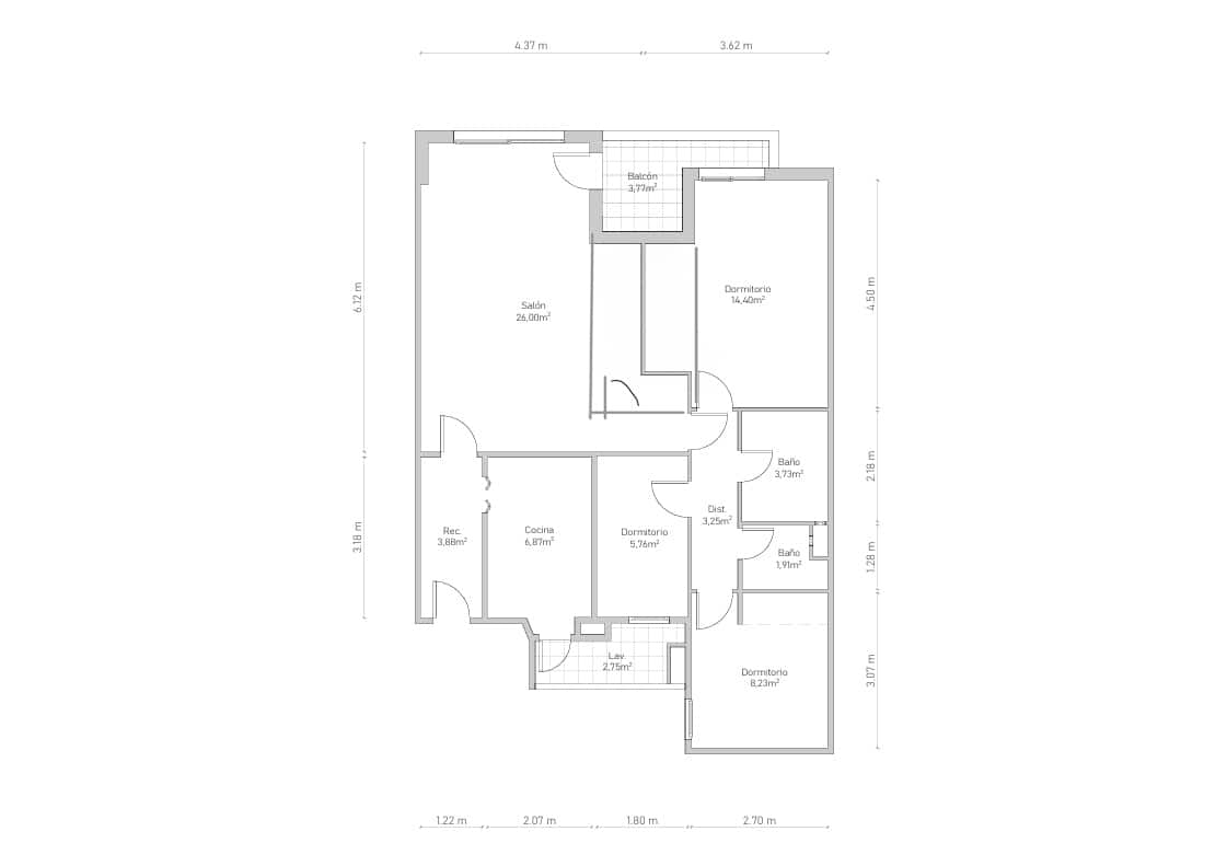 Appartement de 4 chambres à louer à Barcelone ville - 2 795 € (Ref: 8613594)