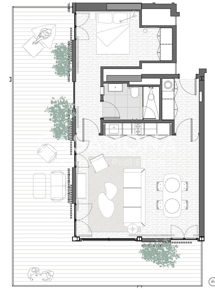 1 soverom Leilighet til leie i Barcelona by med svømmebasseng - € 12 000 (Ref: 8914306)