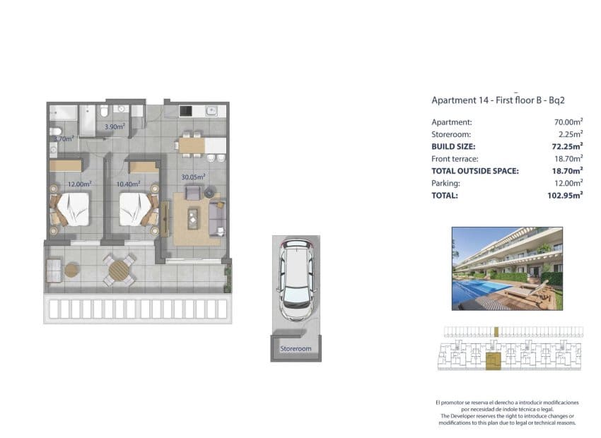 2 chambre Appartement à vendre à Los Narejos avec piscine - 339 000 € (Ref: 10023007)