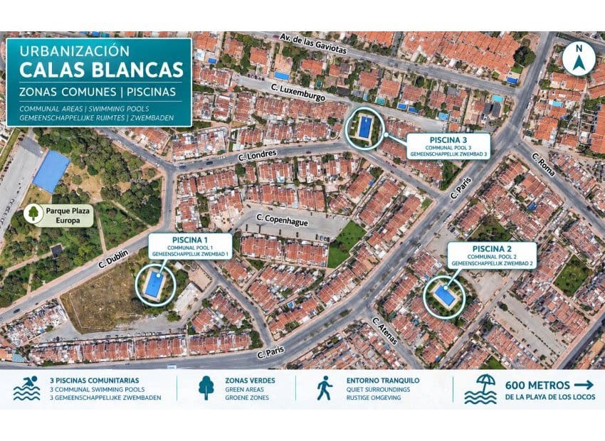 2 quarto Casa em Banda para venda em Torrevieja com piscina garagem - 210 000 € (Ref: 10130659)