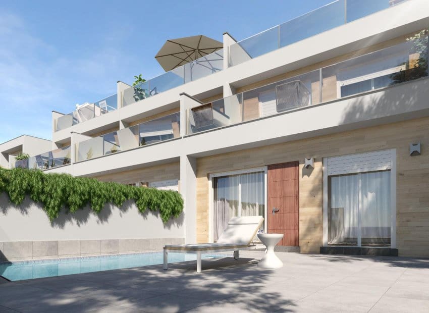 3 soveværelse Semi-Rækkehus til salg i San Pedro del Pinatar med swimmingpool - € 389.000 (Ref: 8345488)