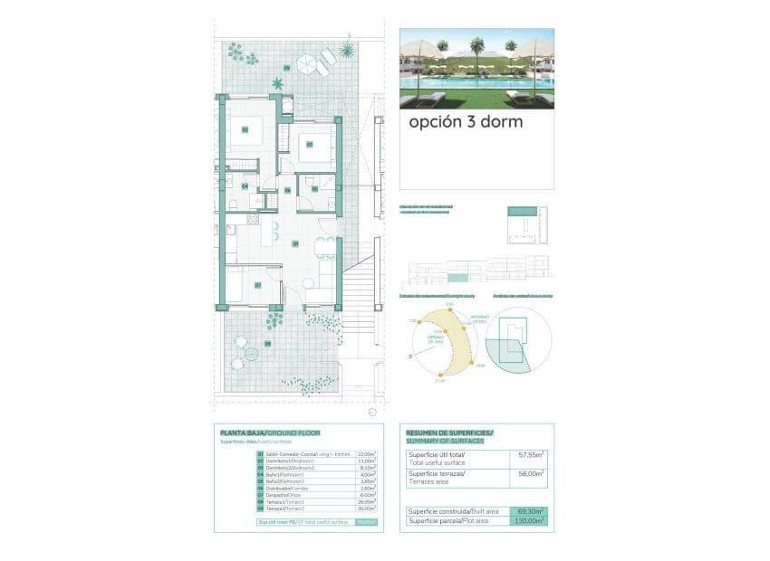 3 soveværelse Bungalow til salg i Los Balcones med swimmingpool - € 305.900 (Ref: 8688254)