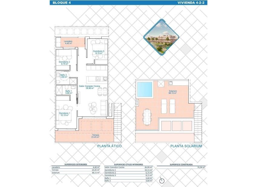 3 bedroom Apartment for sale in Pilar de la Horadada with pool - € 399,900 (Ref: 8861691)